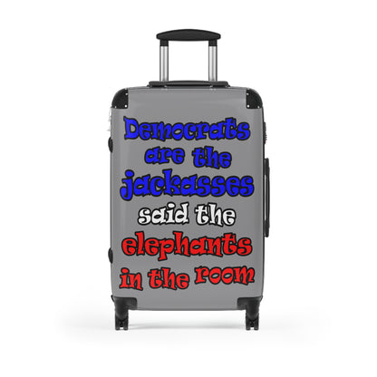 donkeys and elephants - Suitcase (grey)