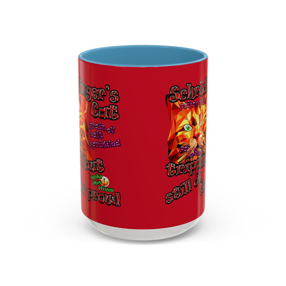 schrodinger's cat - Accent Mug (dark red)