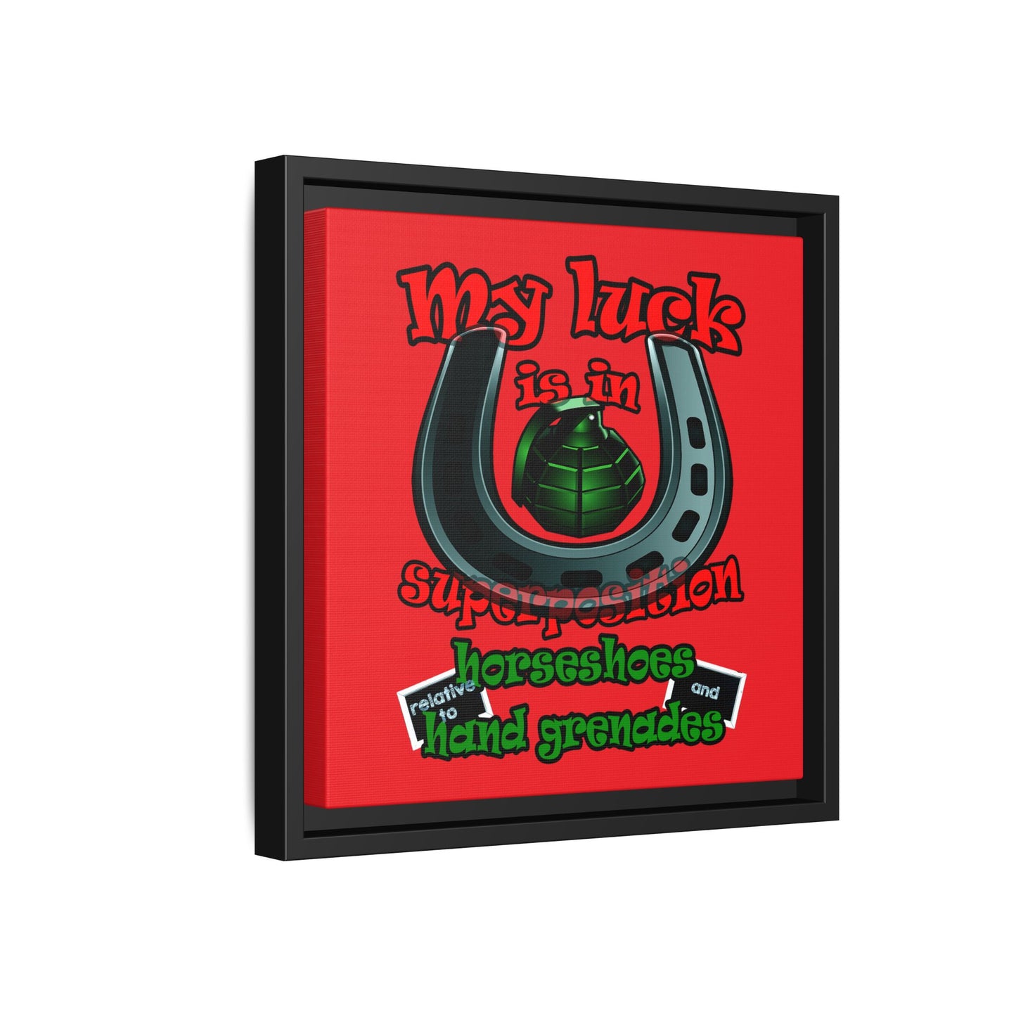 my luck - framed canvas art (red)
