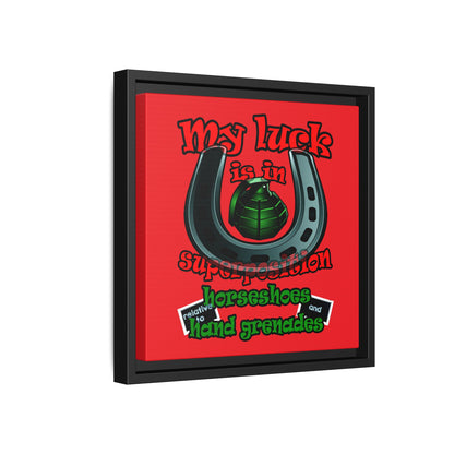 my luck - framed canvas art (red)