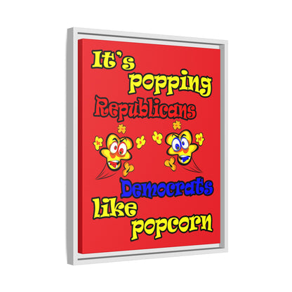 popping like popcorn - framed canvas art (red)