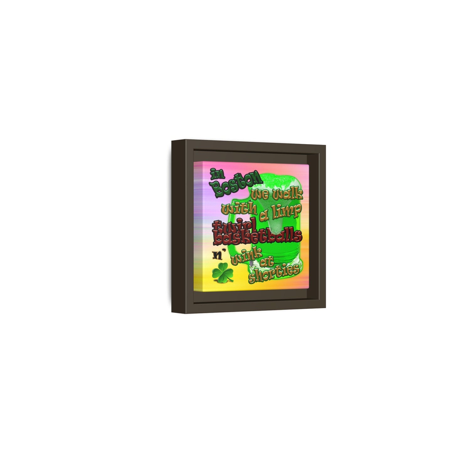 celtics logo - framed canvas art (color blur)