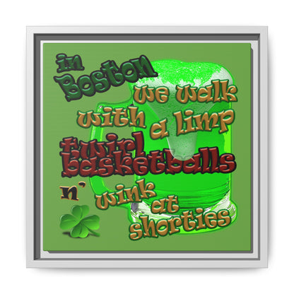 celtics logo - framed canvas art (green)