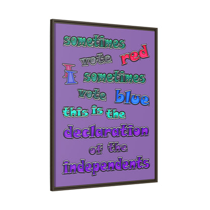declaration of the independents - framed canvas art (light purple)