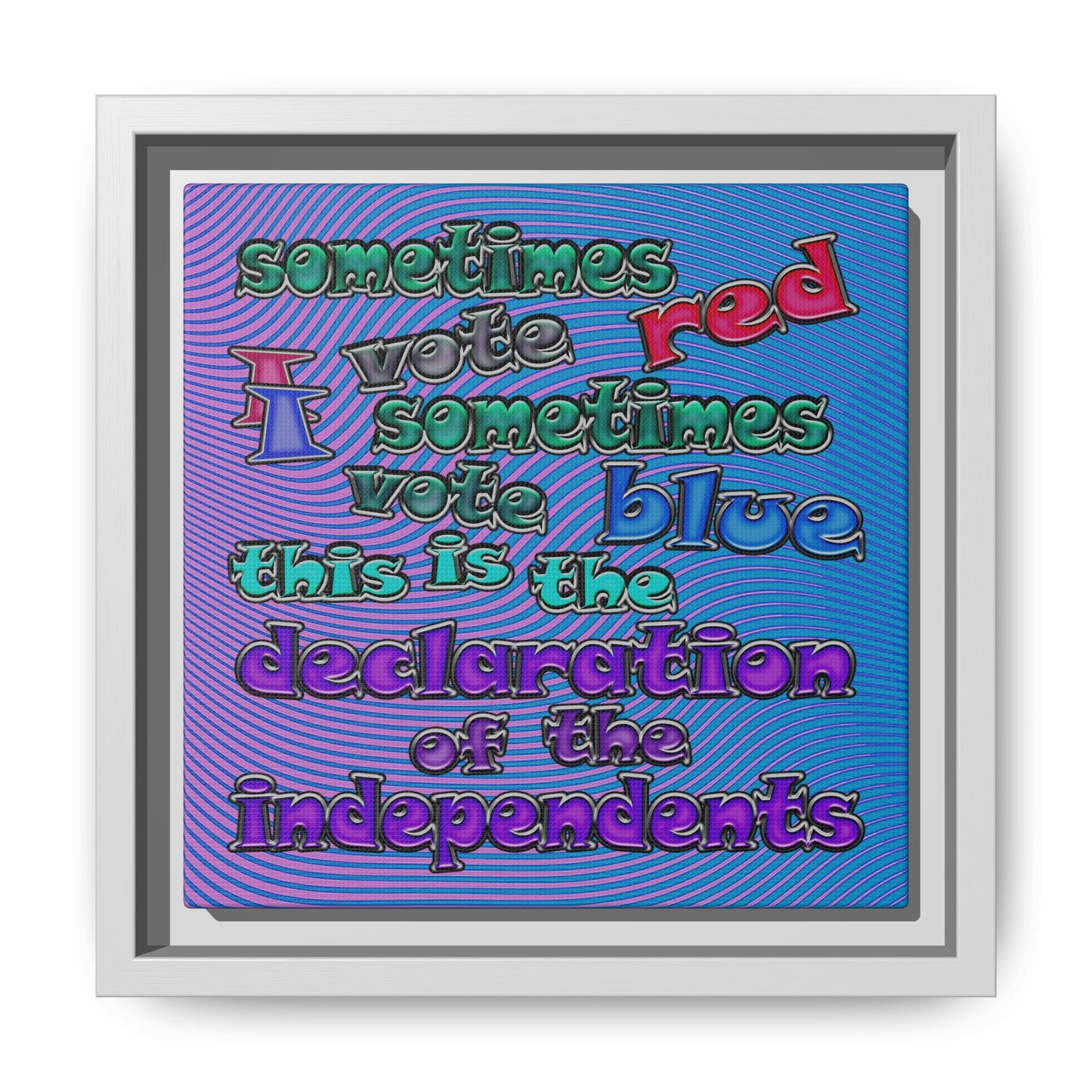 declaration of the independents - framed canvas art (light blue-purple wave)