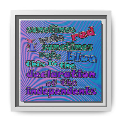 declaration of the independents - framed canvas art (light blue-purple wave)