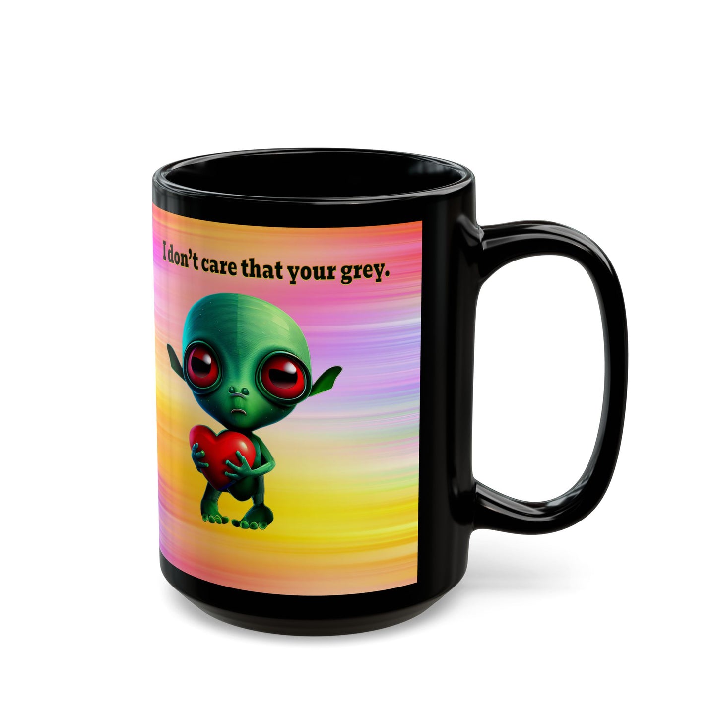 I don't care that your grey - Black Mug (color blur)