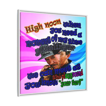 high noon - framed canvas art (light blue-pink wave)