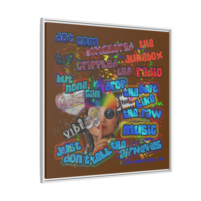 drop the beat - framed canvas art (brown)