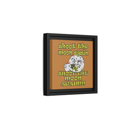 shoot the moon again - framed canvas art (light brown)
