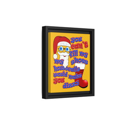 santa's shoes - framed canvas art (yellow)