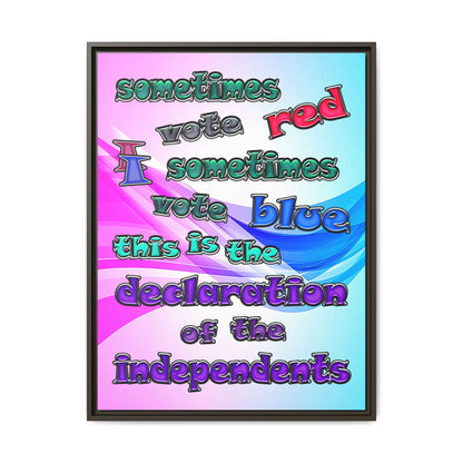 declaration of the independents - framed canvas art (light blue-pink wave)