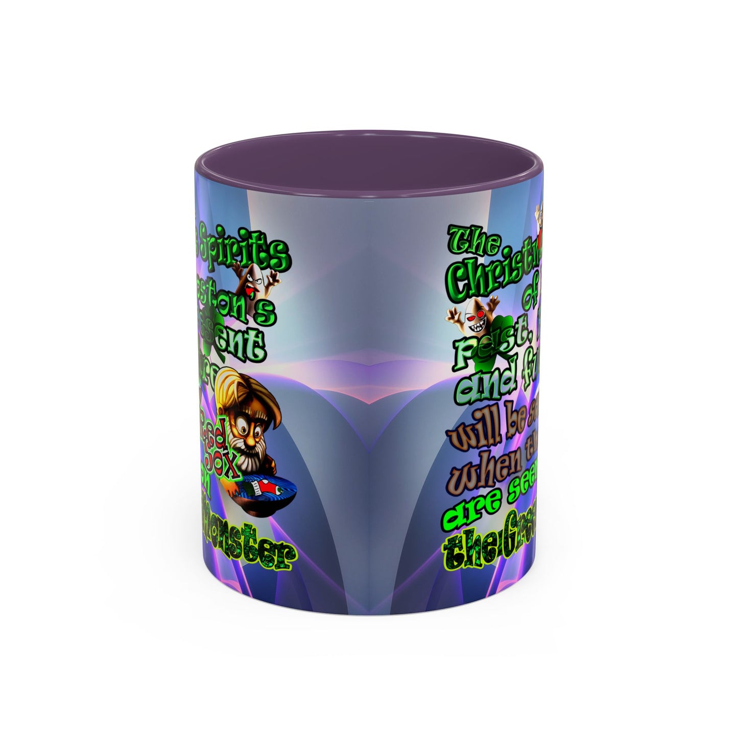 christmas spirits of boston - Accent Mug (grey-pink wave)