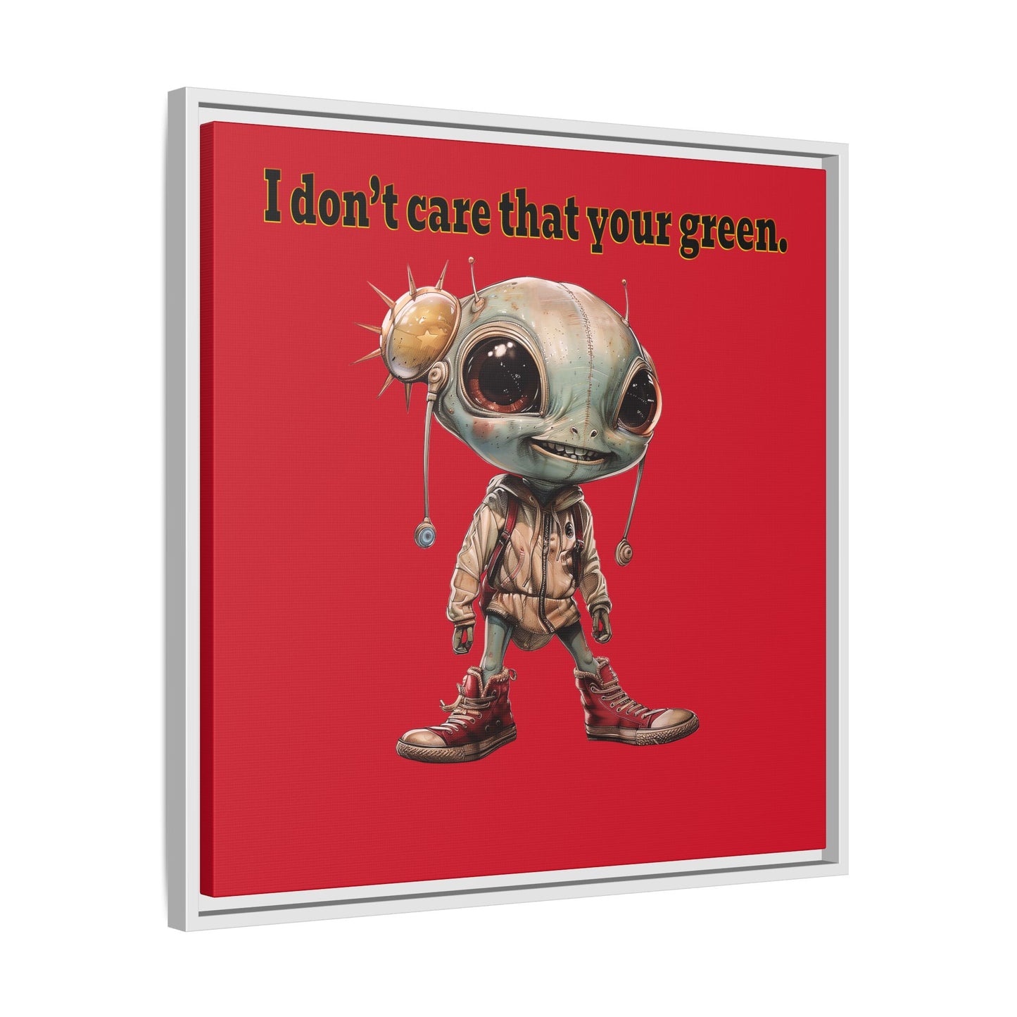 I don't care that your green - framed canvas art (dark red)