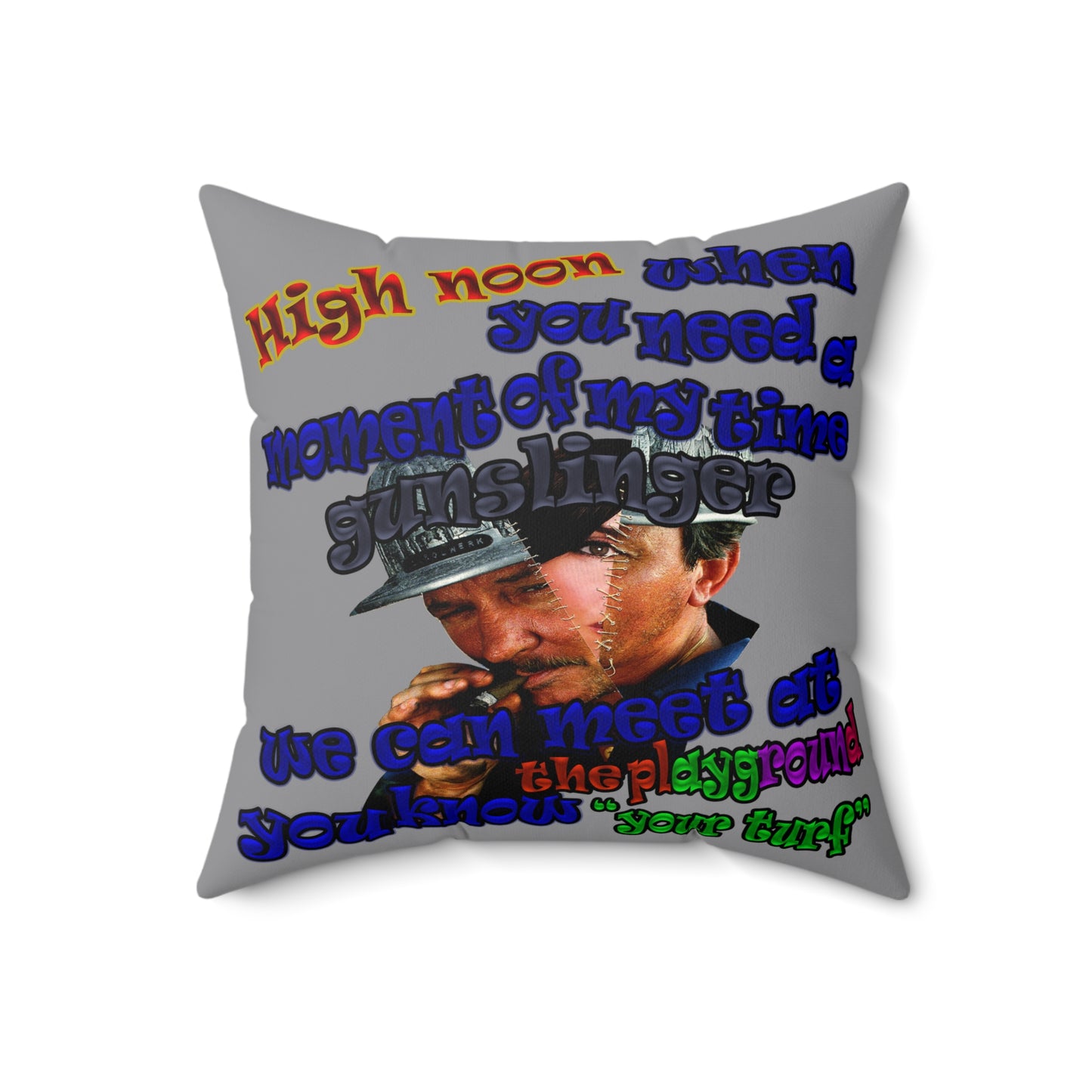 high noon - Spun Polyester Square Pillow - (grey)