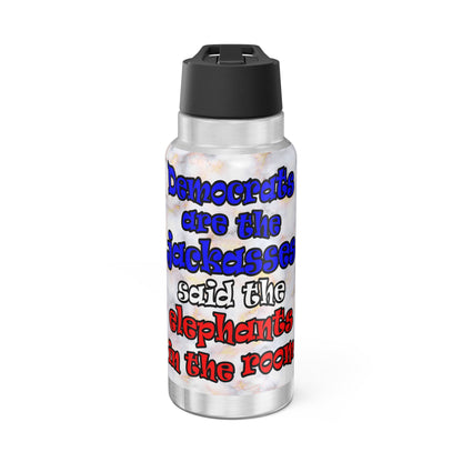 donkeys and elephants - Gator Tumbler, 32oz  (white marble)