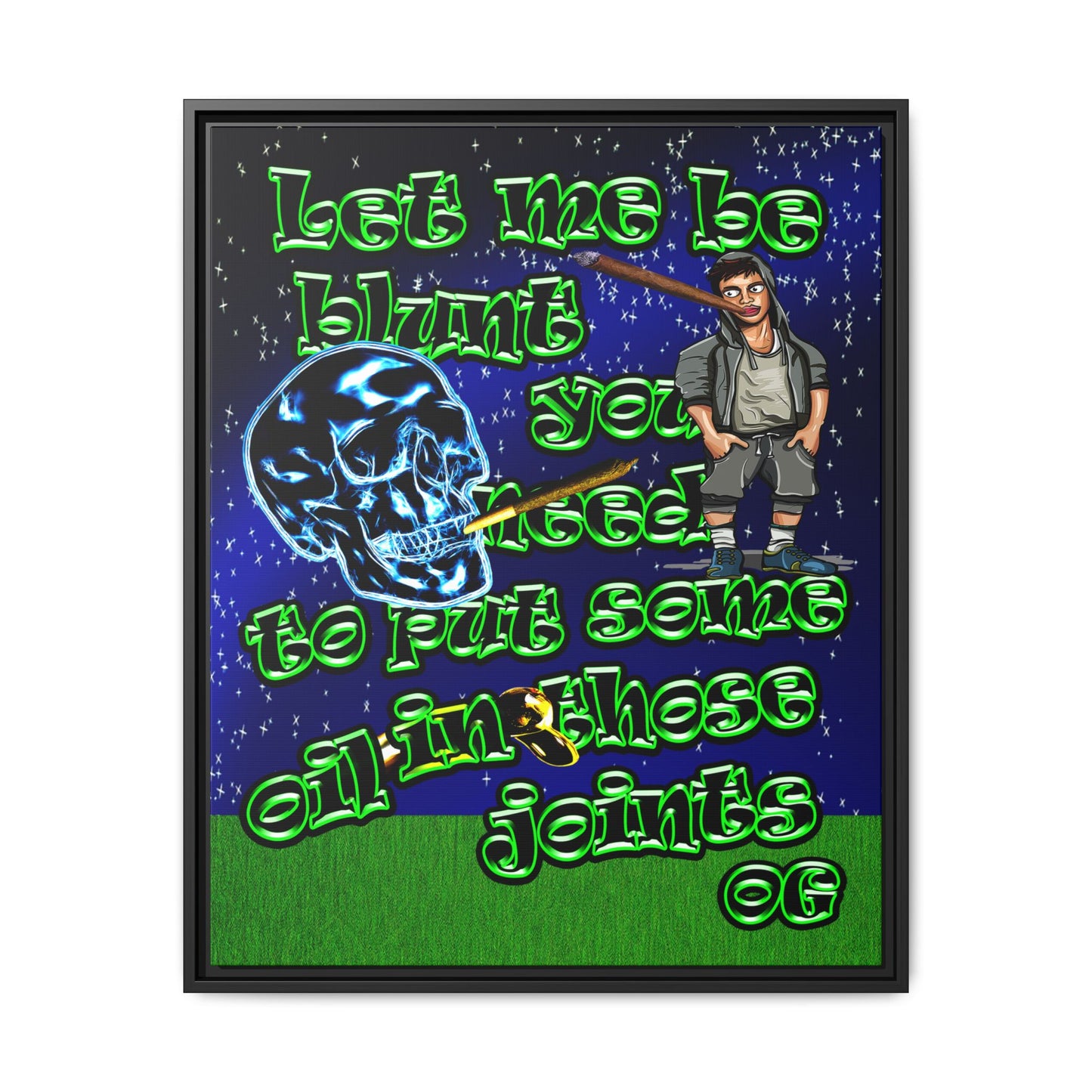 og - framed canvas art ('snoops' background)
