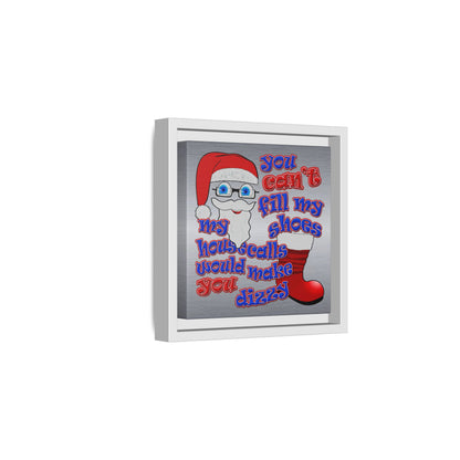 santa's shoes - framed canvas art (brushed nickel)