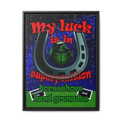 my luck - framed canvas art ('snoops' background)