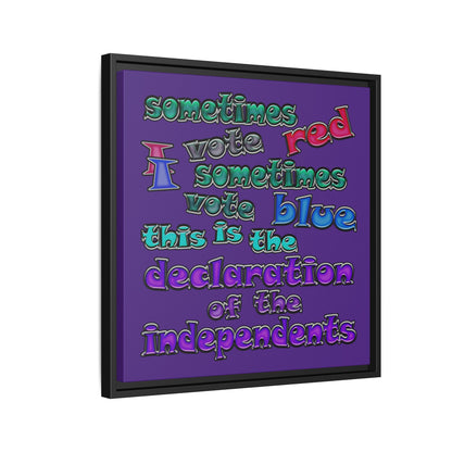 declaration of the independents - framed canvas art (purple)
