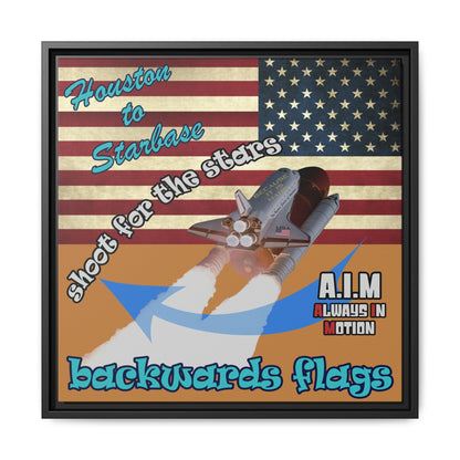 shoot for the stars - framed canvas art (light brown)