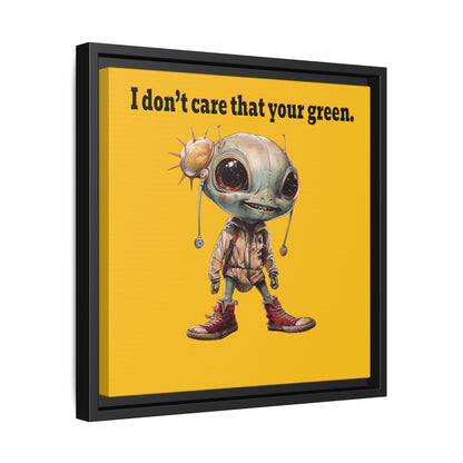 I don't care that your green - framed canvas art (yellow)