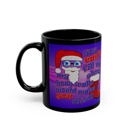 santa's shoes - Black Mug (purple-pink wave)