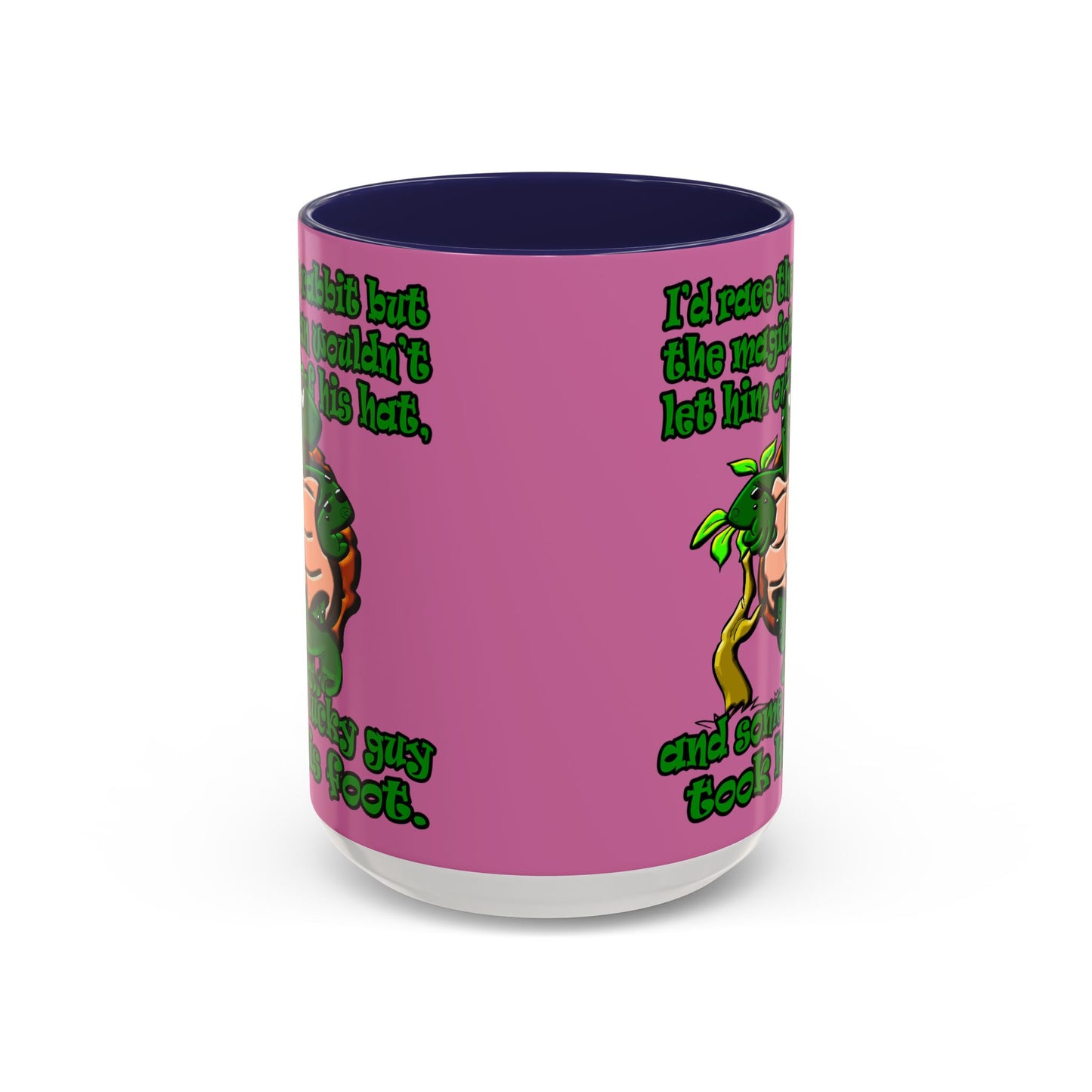 turtle race - Accent Mug (light pink)