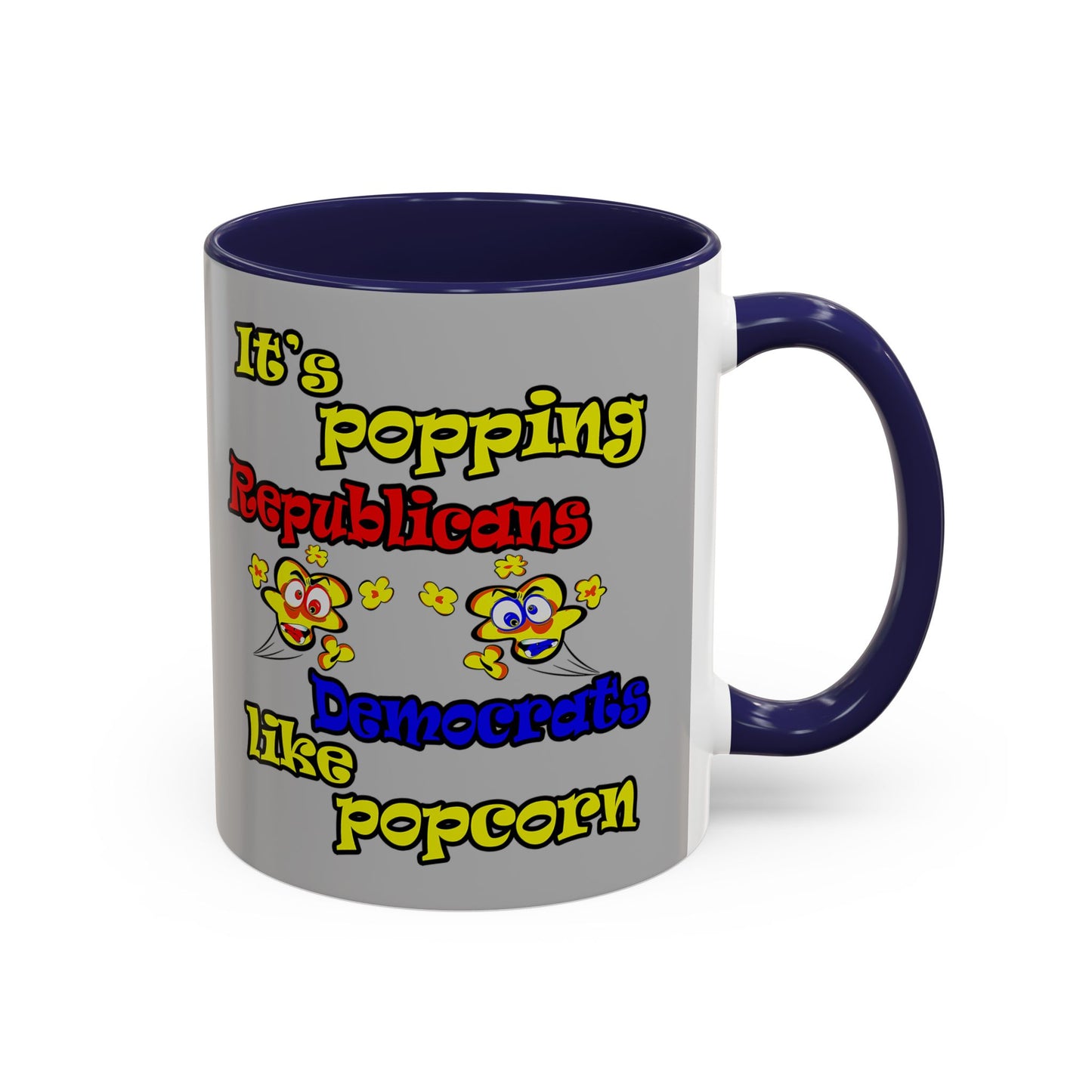 popping like popcorn - Accent Mug (light grey)