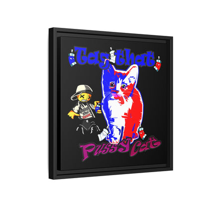 tag that - framed canvas art (black)