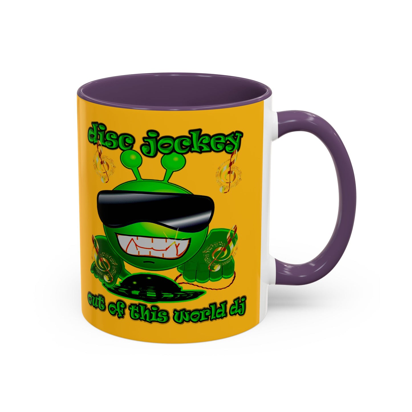 disc jockey - Accent Mug (yellow)