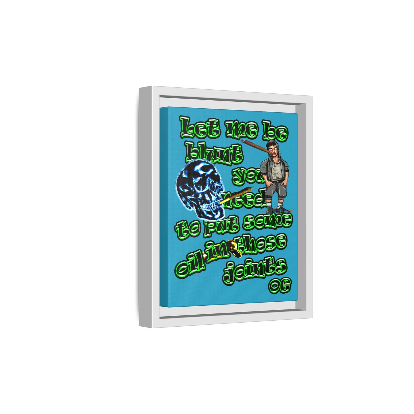 og - framed canvas art (turquoise)
