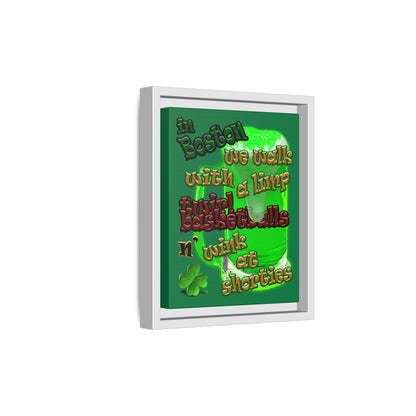 celtics logo - framed canvas art (dark green)
