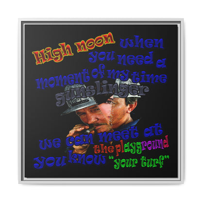 high noon - framed canvas art (black)