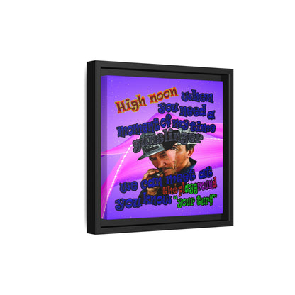 high noon - framed canvas art (purple-pink wave)