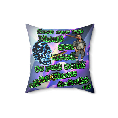 og - Faux Suede Square Pillow - (grey-pink wave)