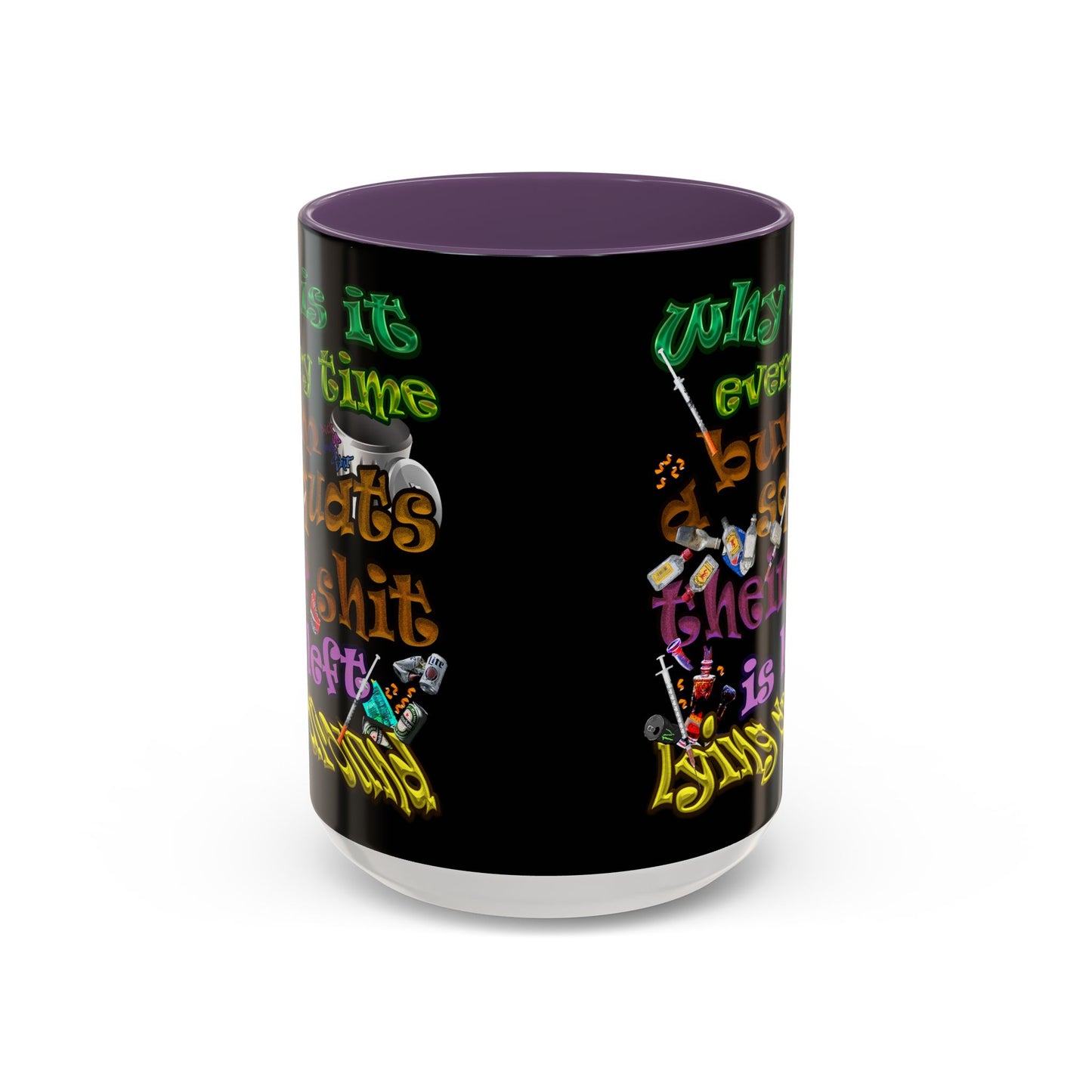 the bum's shit - Accent Mug (black)