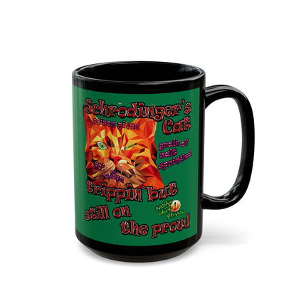 schrodinger's cat - Black Mug (dark green)