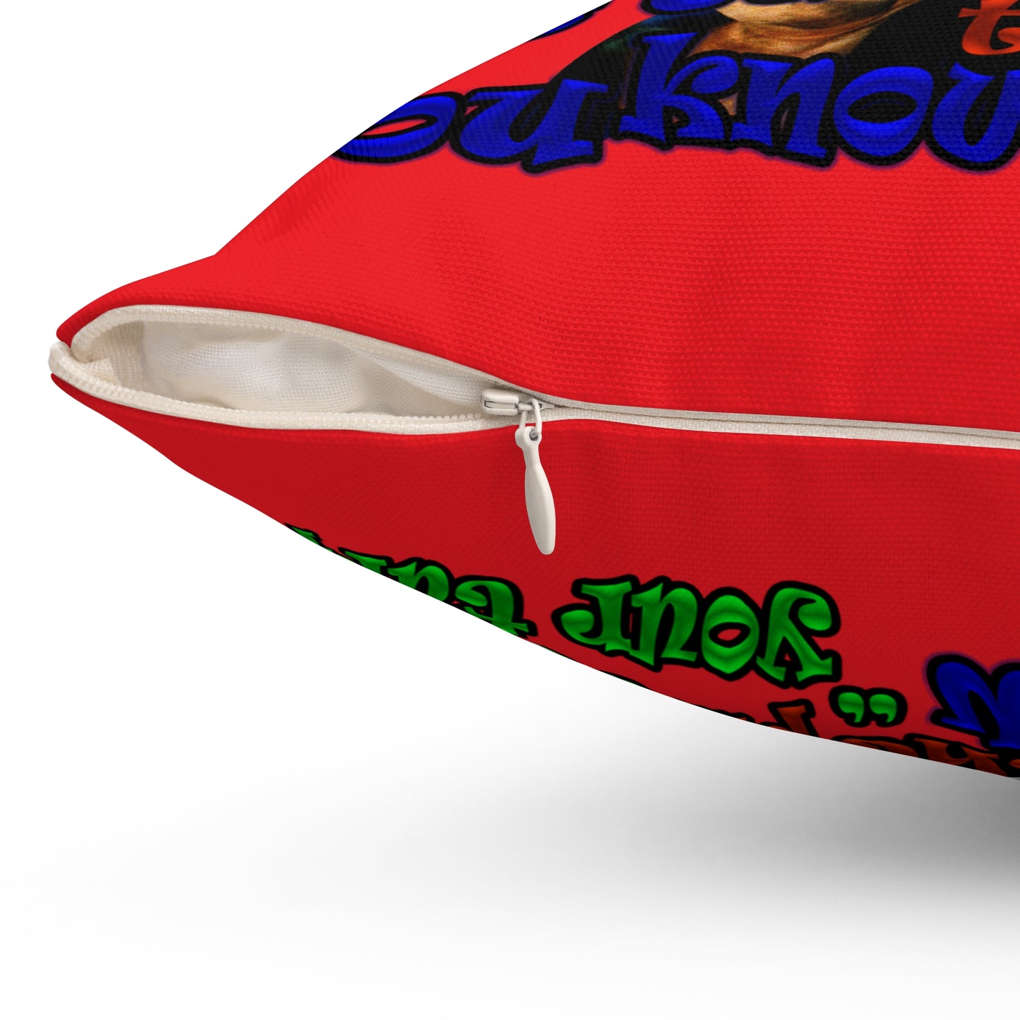 high noon - Spun Polyester Square Pillow - (red)