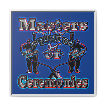 em cee squared - framed canvas art (dark blue)