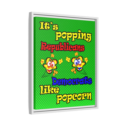 popping like popcorn - framed canvas art (logo green)
