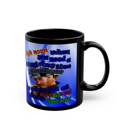 high noon - Black Mug (blue-white wave)