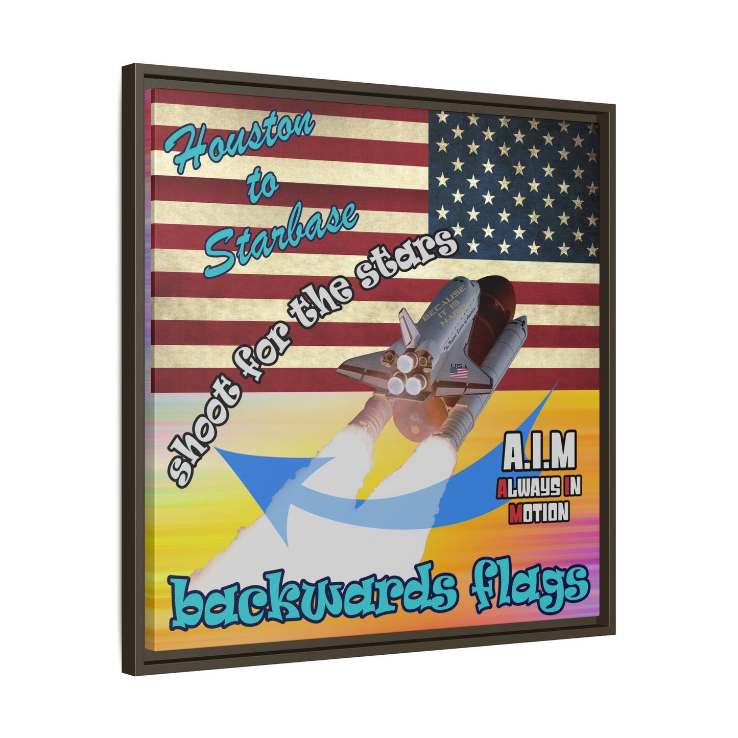 shoot for the stars - framed canvas art (color blur)