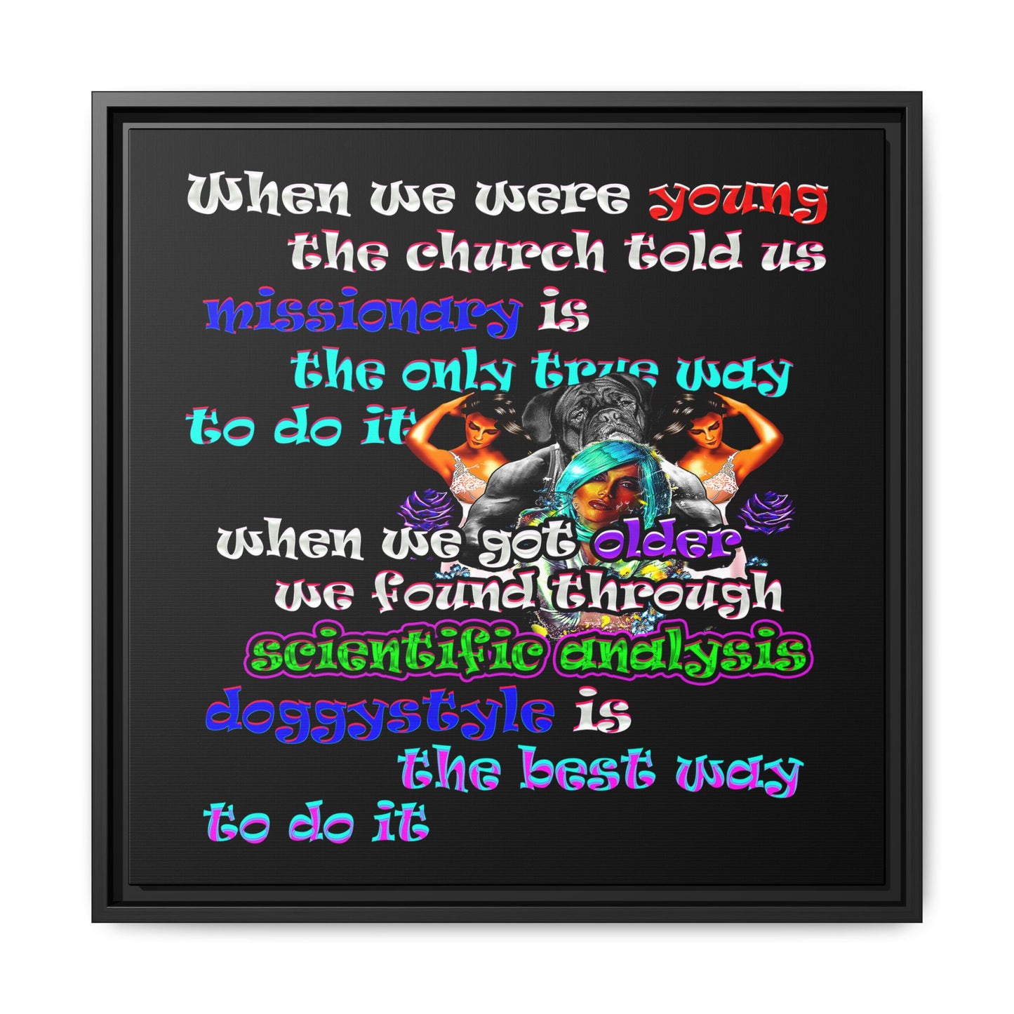 doggystyle - framed canvas art (black)
