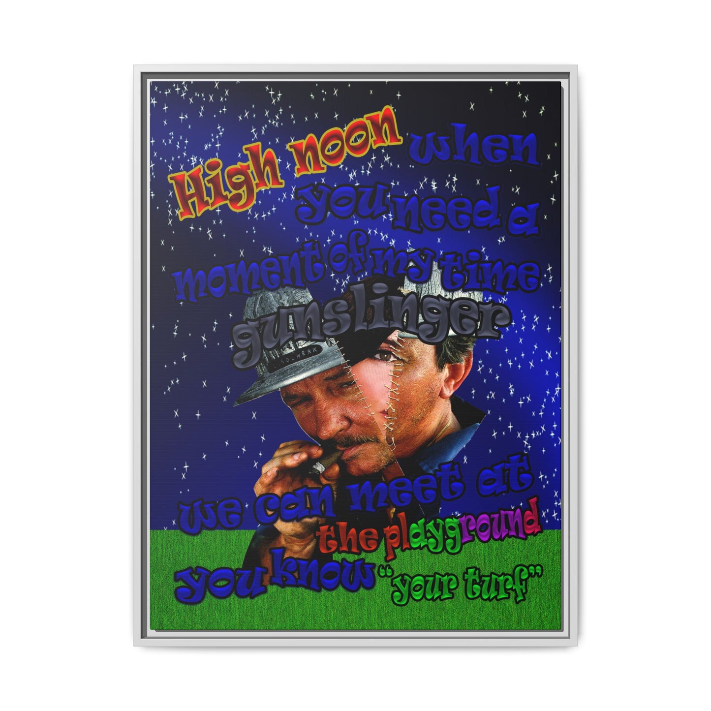 high noon - framed canvas art ('snoops' background)