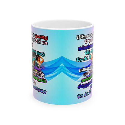 doggystyle - White Mug (light blue-pink wave)