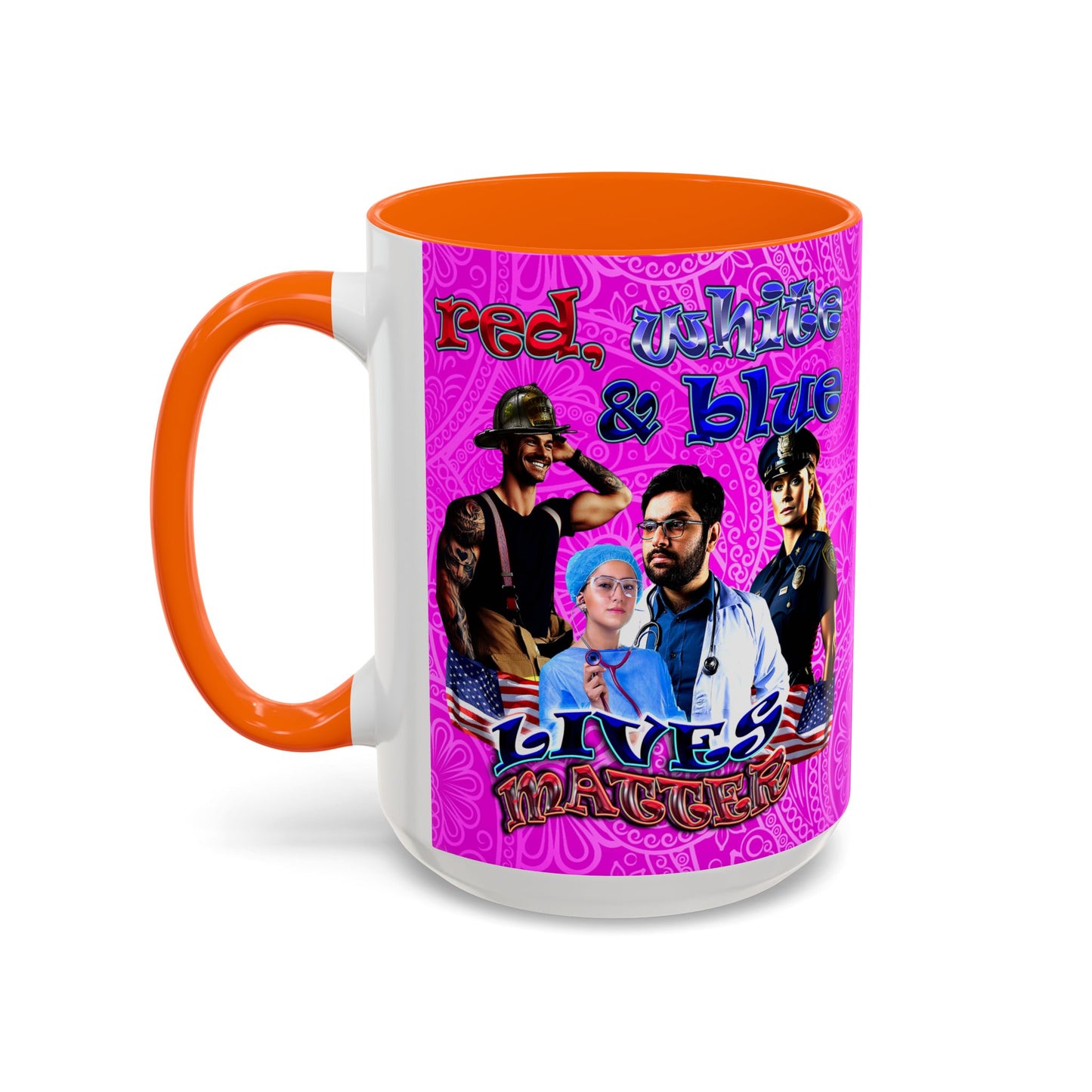 rw&b lives matter - Accent Mug (pink swirl)