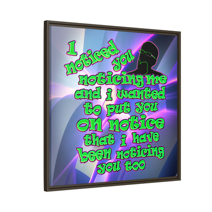 noticed you noticing - framed canvas art (grey-pink wave)