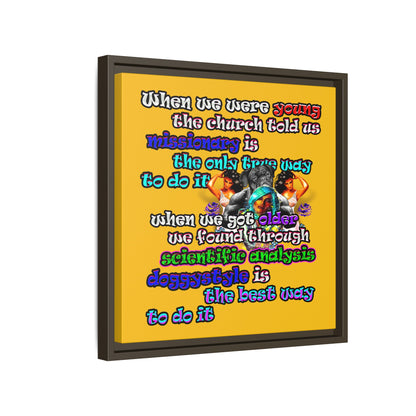 doggystyle - framed canvas art (yellow)
