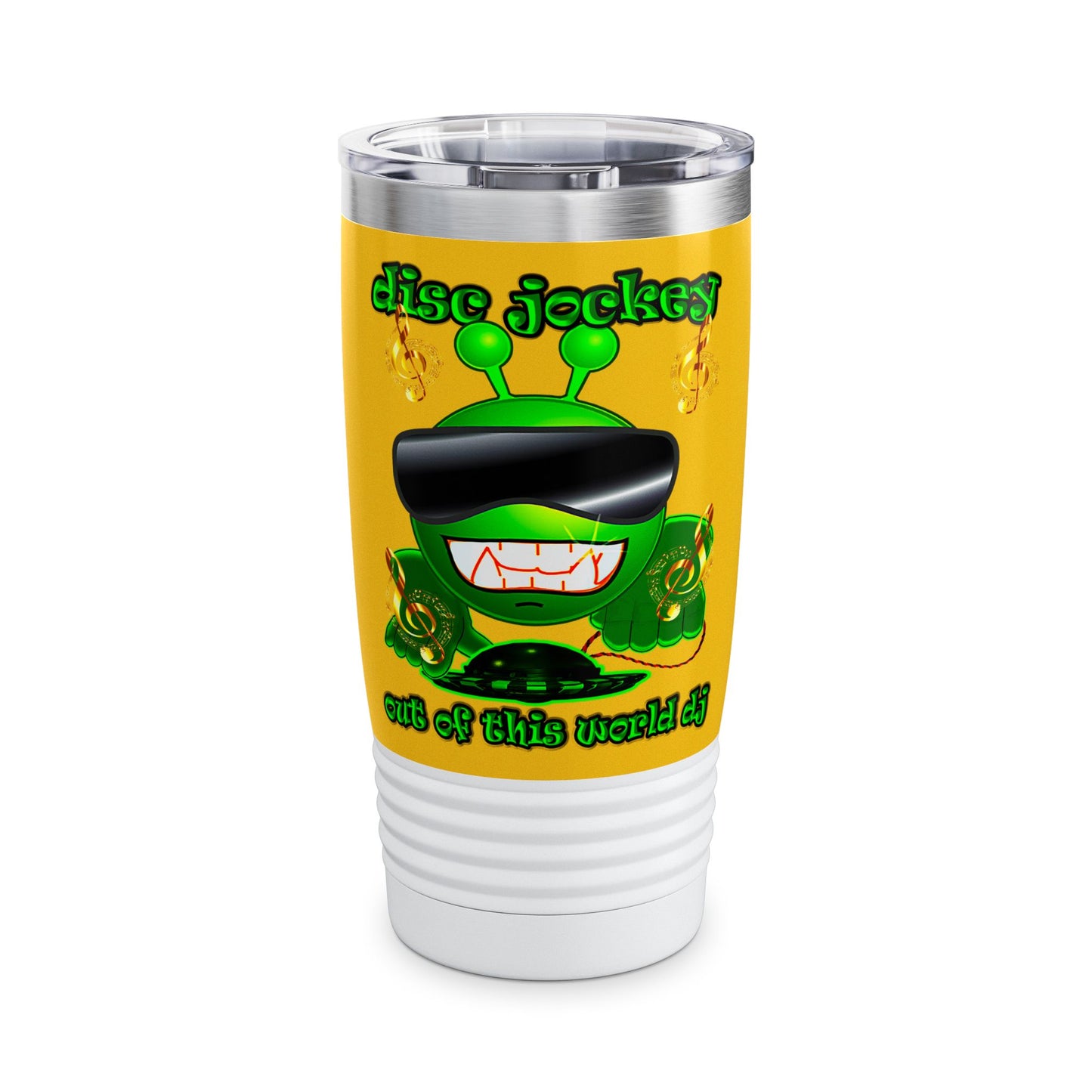 disc jockey - Ringneck Tumbler, 20oz (yellow)
